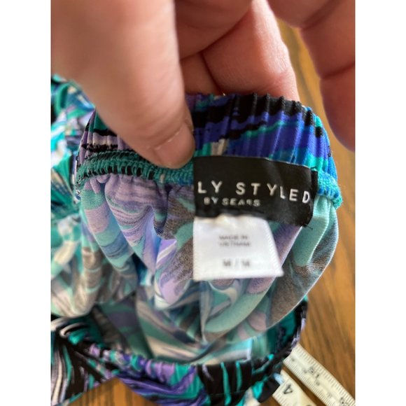 Simply Styled by Sears woman’s blue purple black white strapless pantsuit sz M - Picture 3 of 10